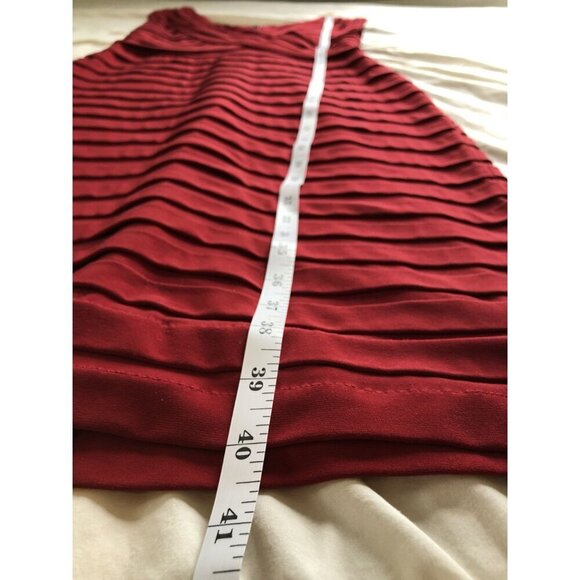 Adrianna Papell Womens Sleeveless Textured Sheath Dress Size 6 Red Evening Date - Picture 9 of 9